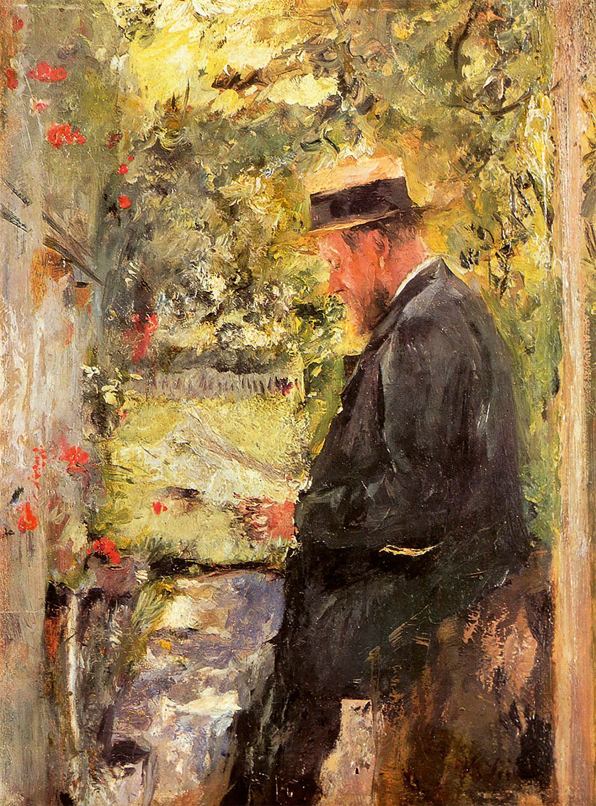 Wilhelm Leibl | Dr. Reindl in der Laube, um 1890 | Städtische Galerie im Lenbachhaus, München