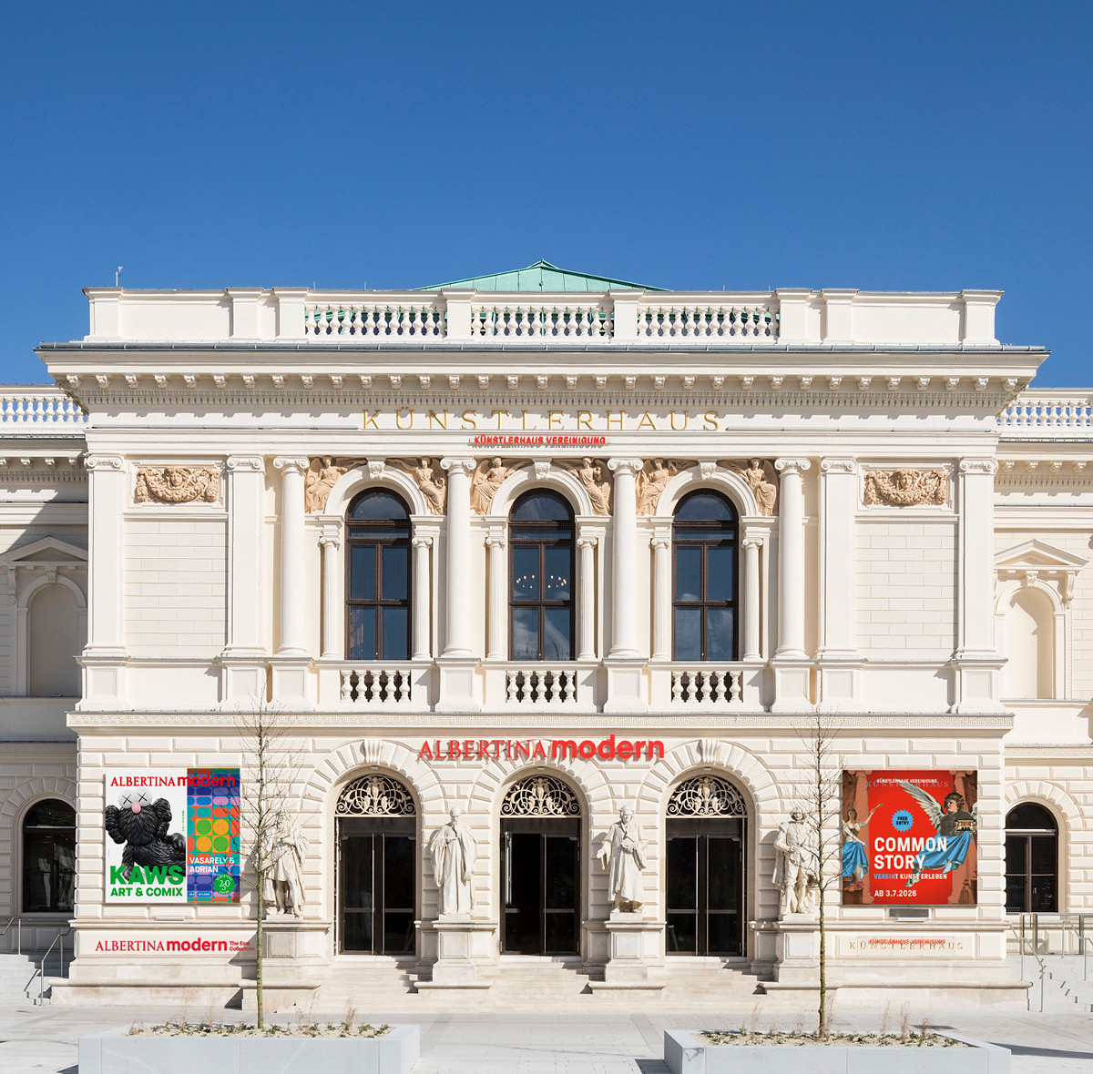Außenansicht des ALBERTINA MODERN Gebäudes. Mockup © Foto: Rupert Steiner