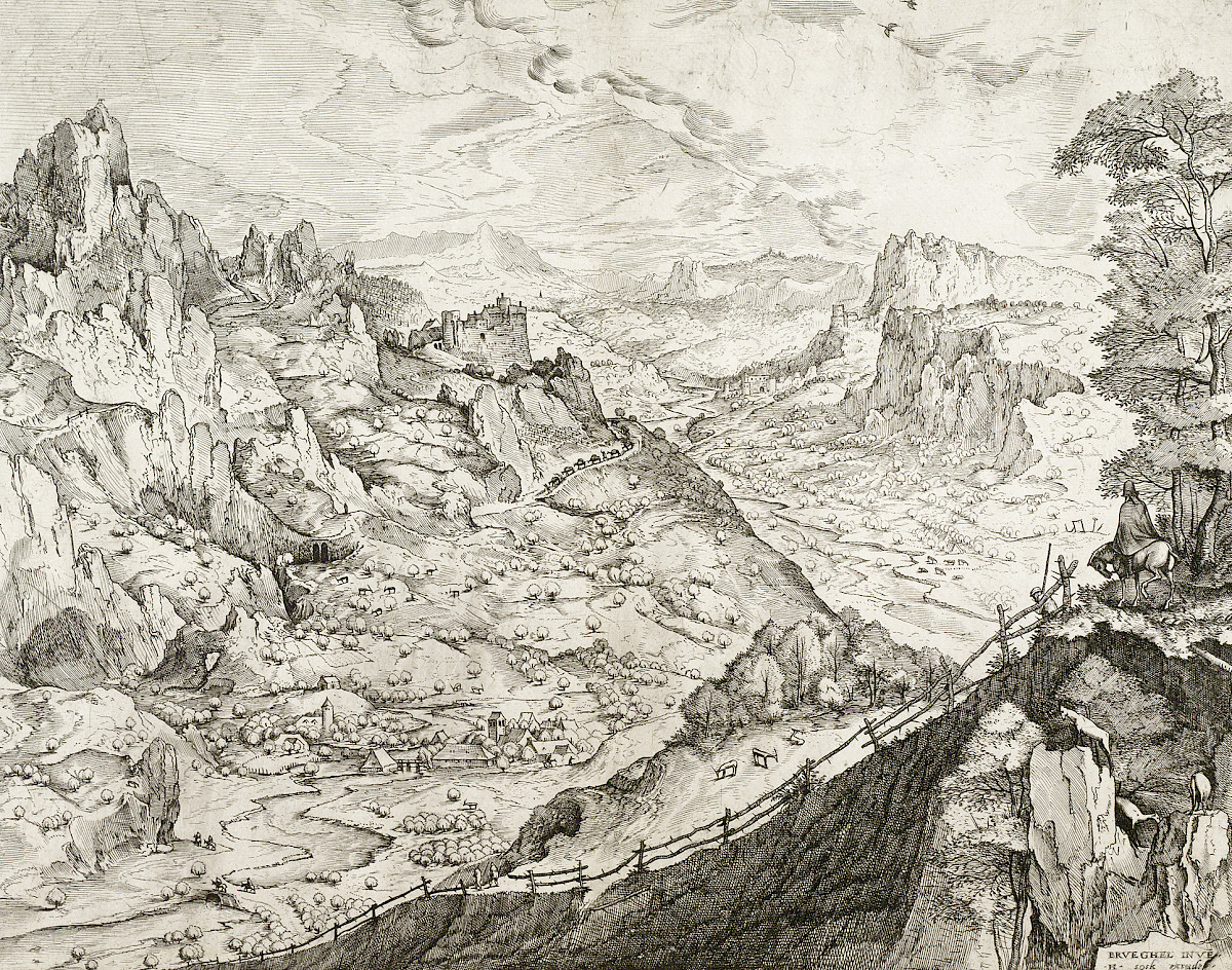 Pieter Bruegel the Elder (Engravers: Jan and Lucas van Duetecum): Large Alpine Landscape, 1555-56