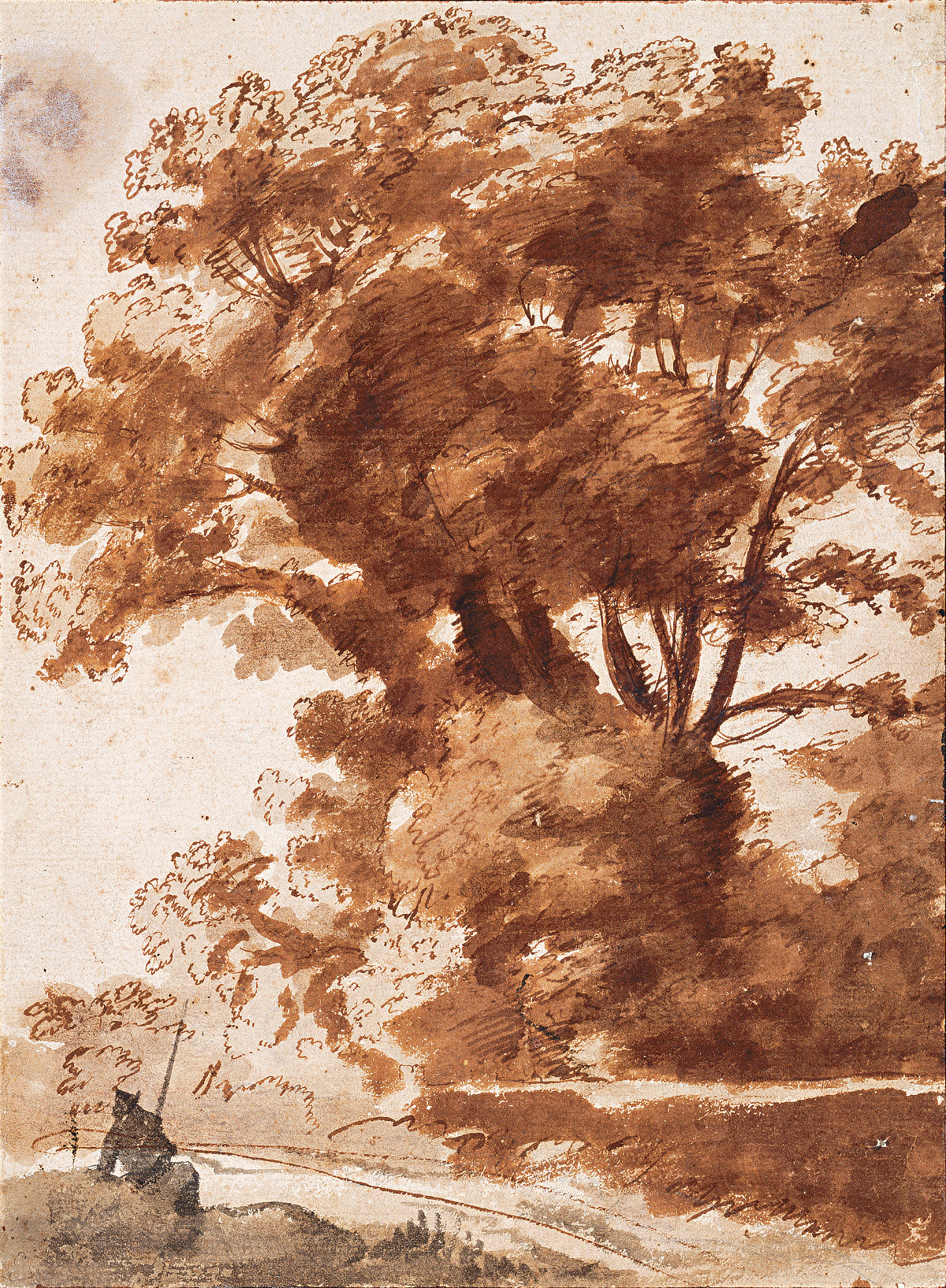 Claude Lorrain: A Grove with a Resting Shepherd, späte 1630er-Jahre