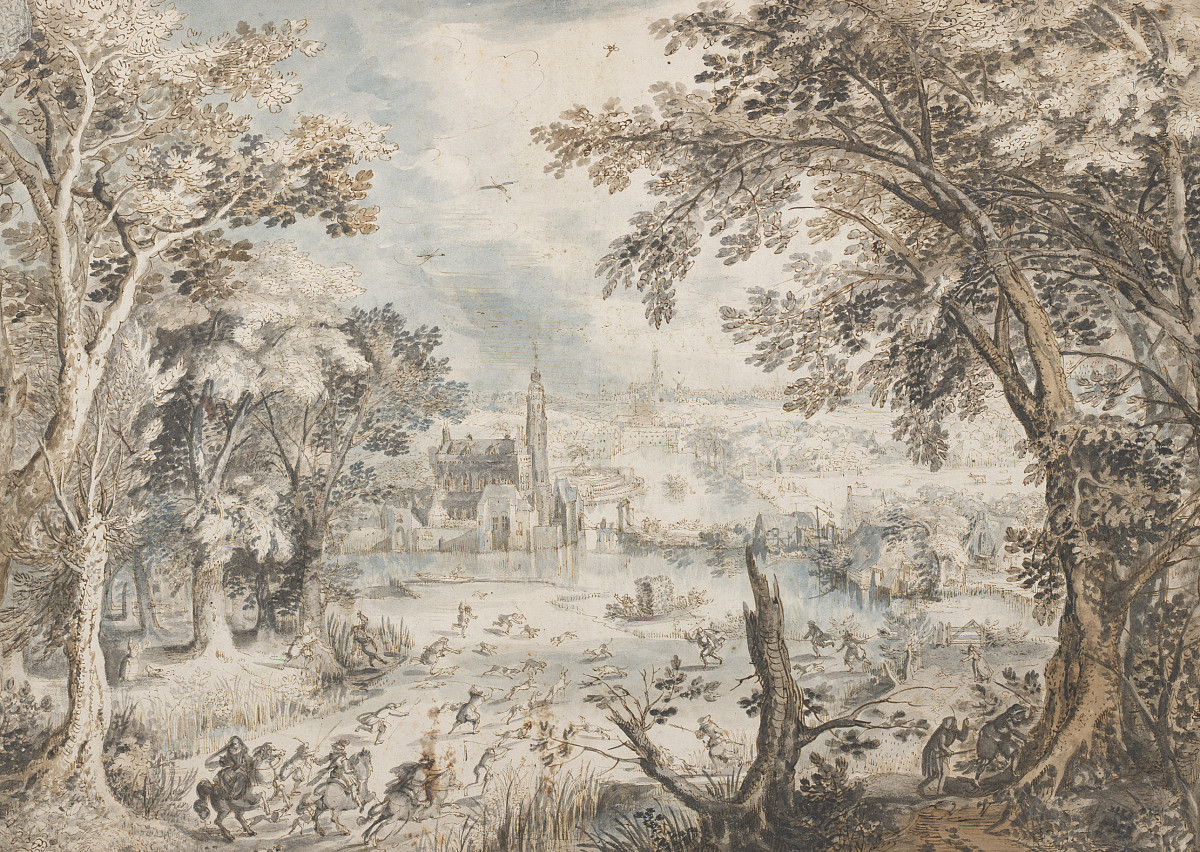 David Vinckboons: Landscape with a Hare Hunt, 1601/02
