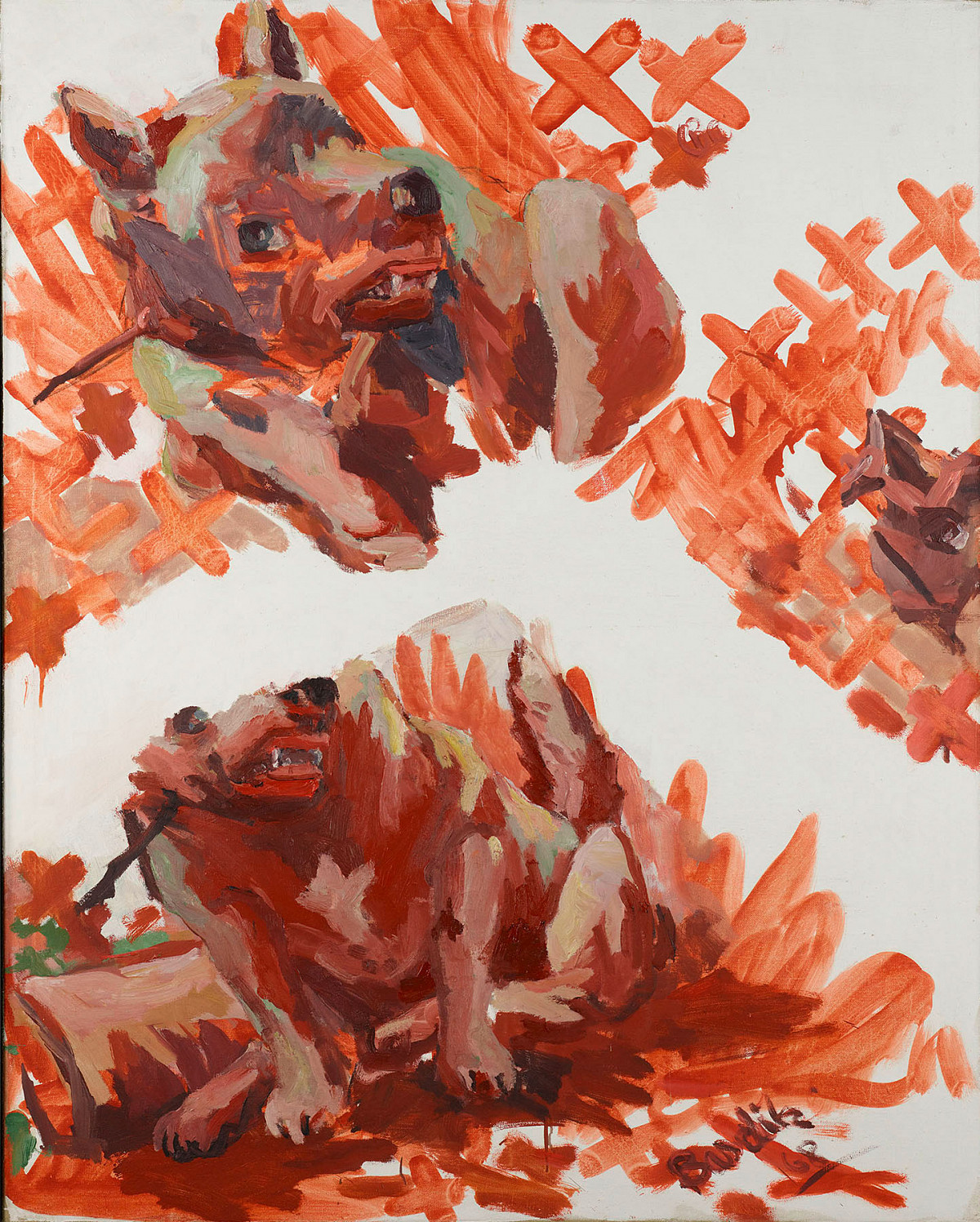 Georg Baselitz: Hockender Hund, 1969