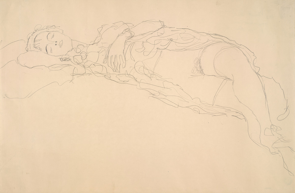 Gustav Klimt: Reclining Seminude, 1914/15