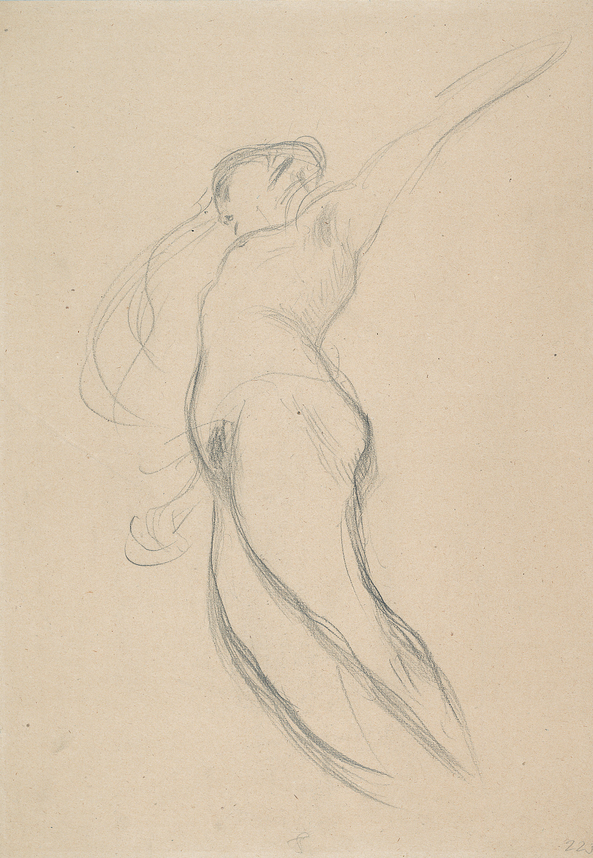 Gustav Klimt: Poised Female Figure (Study for the Oil Sketch for “Medicine”, 1897/98