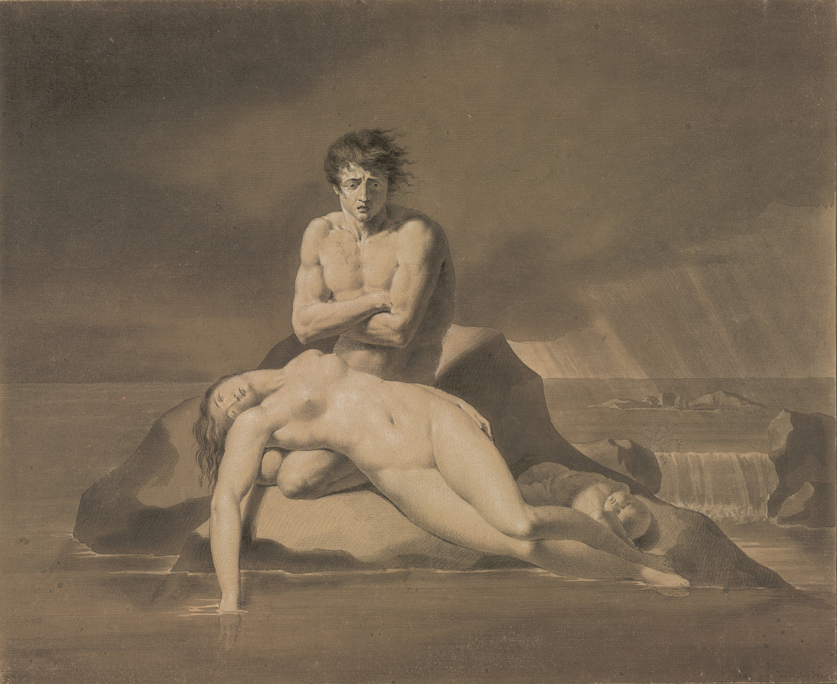 Robert von Langer: Das Menschengeschlecht vom Element des Wassers bedroht, 1804