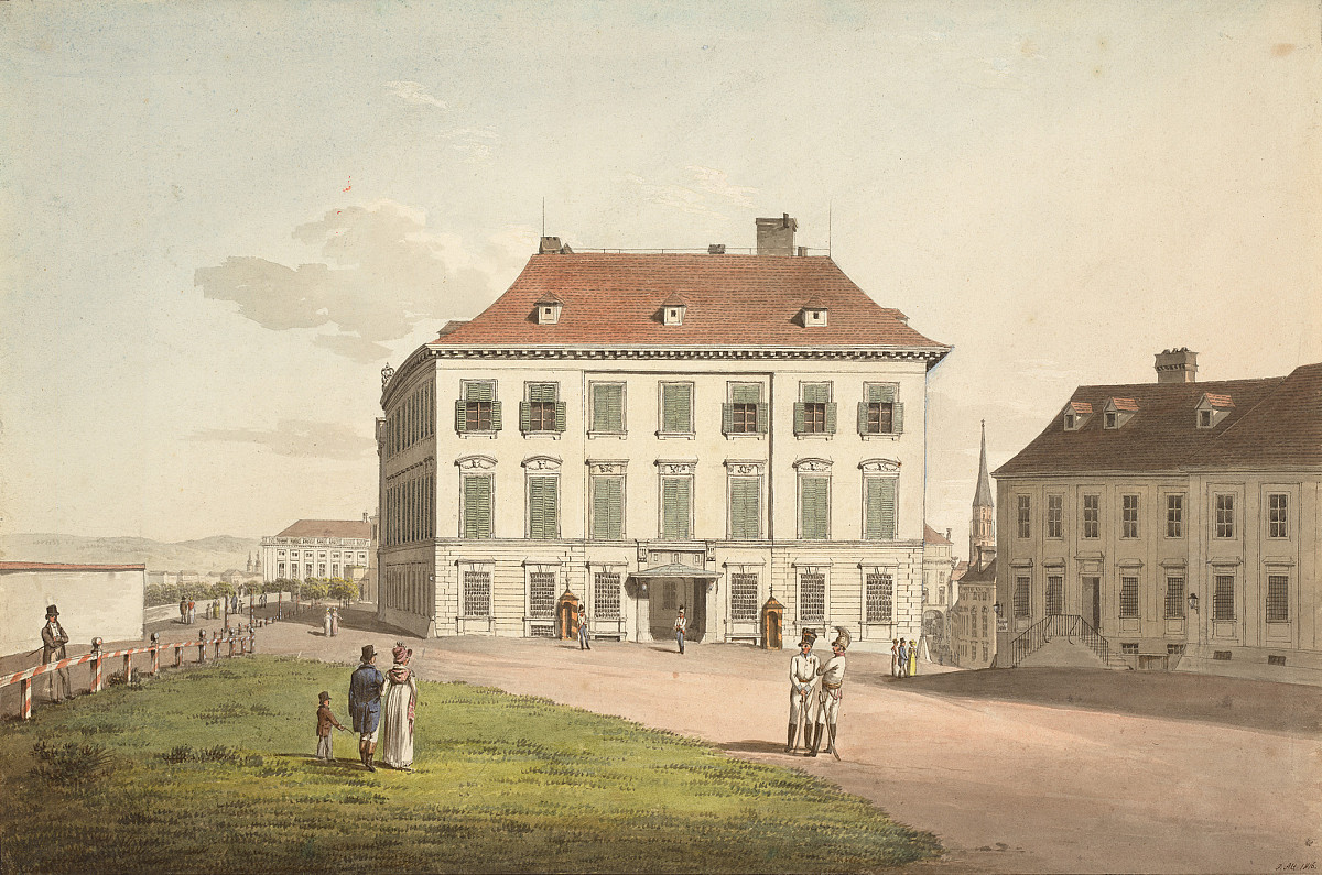 Jakob Alt: Das Palais Herzog Alberts auf der Augustinerbastei, 1816