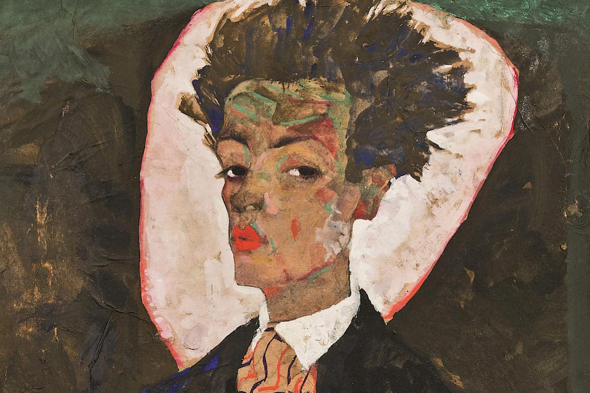 Egon Schiele | Self-Portrait with Peacock Waistcoat, 1911 | Ernst Ploil, Vienna