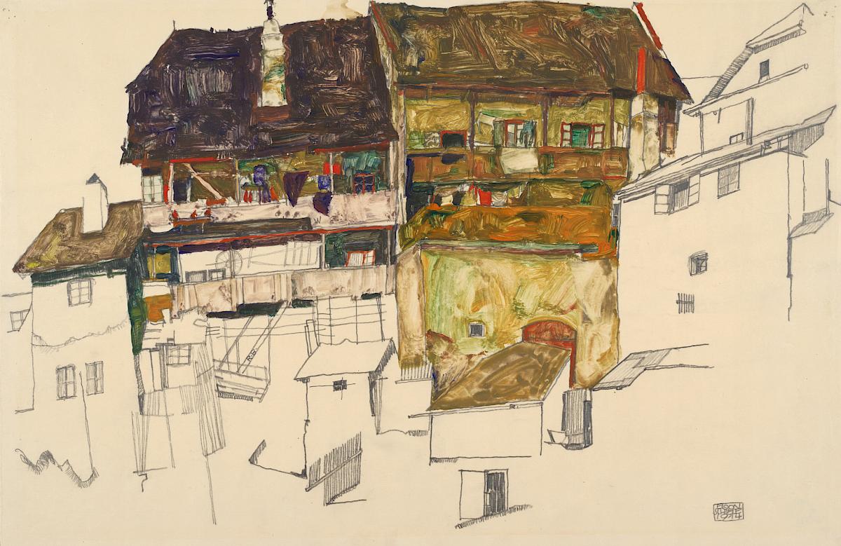 Egon Schiele: Old Houses in Krumau, 1914