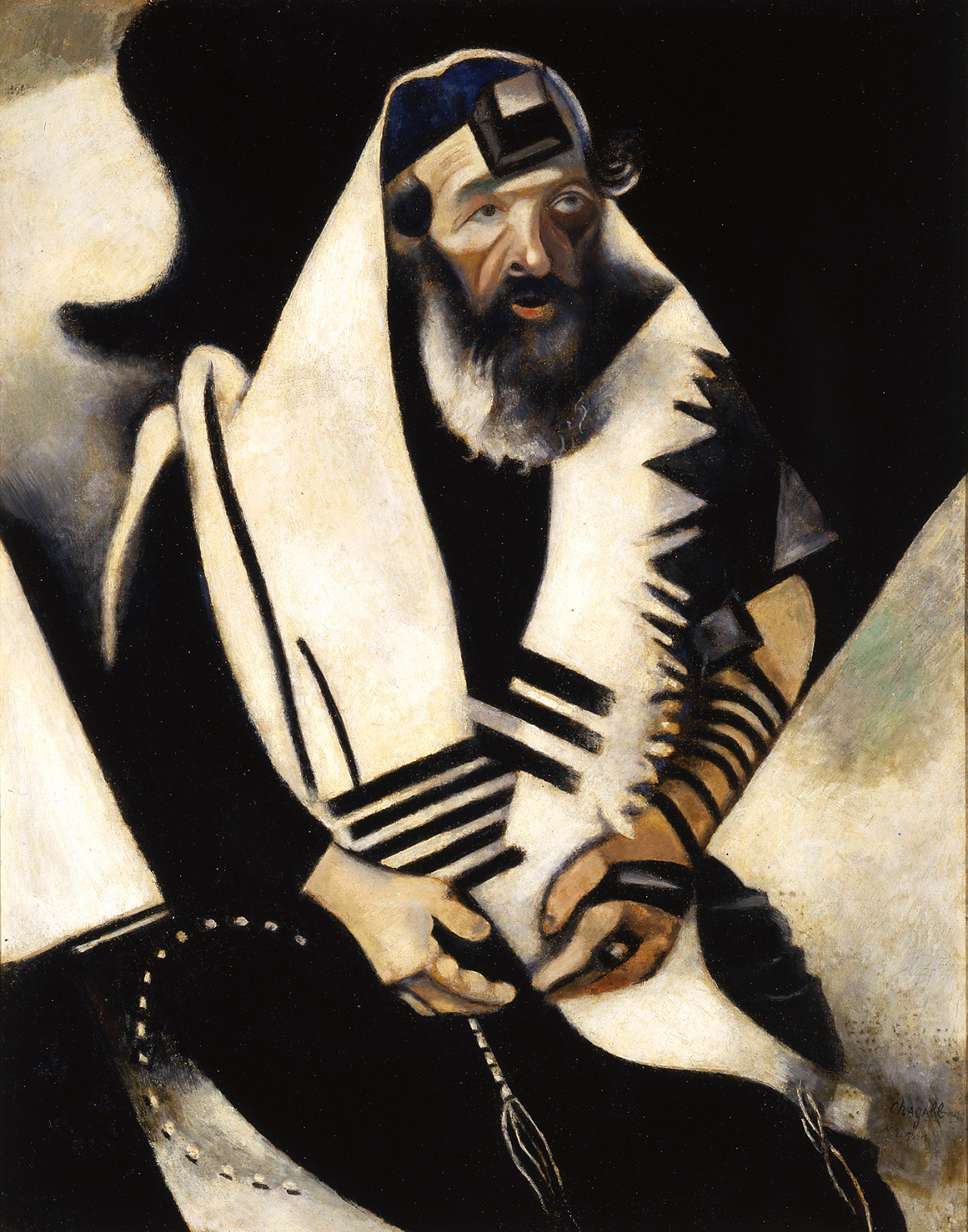 Marc Chagall: Rabbi in Black and White (The Praying Jew), 1914–1922