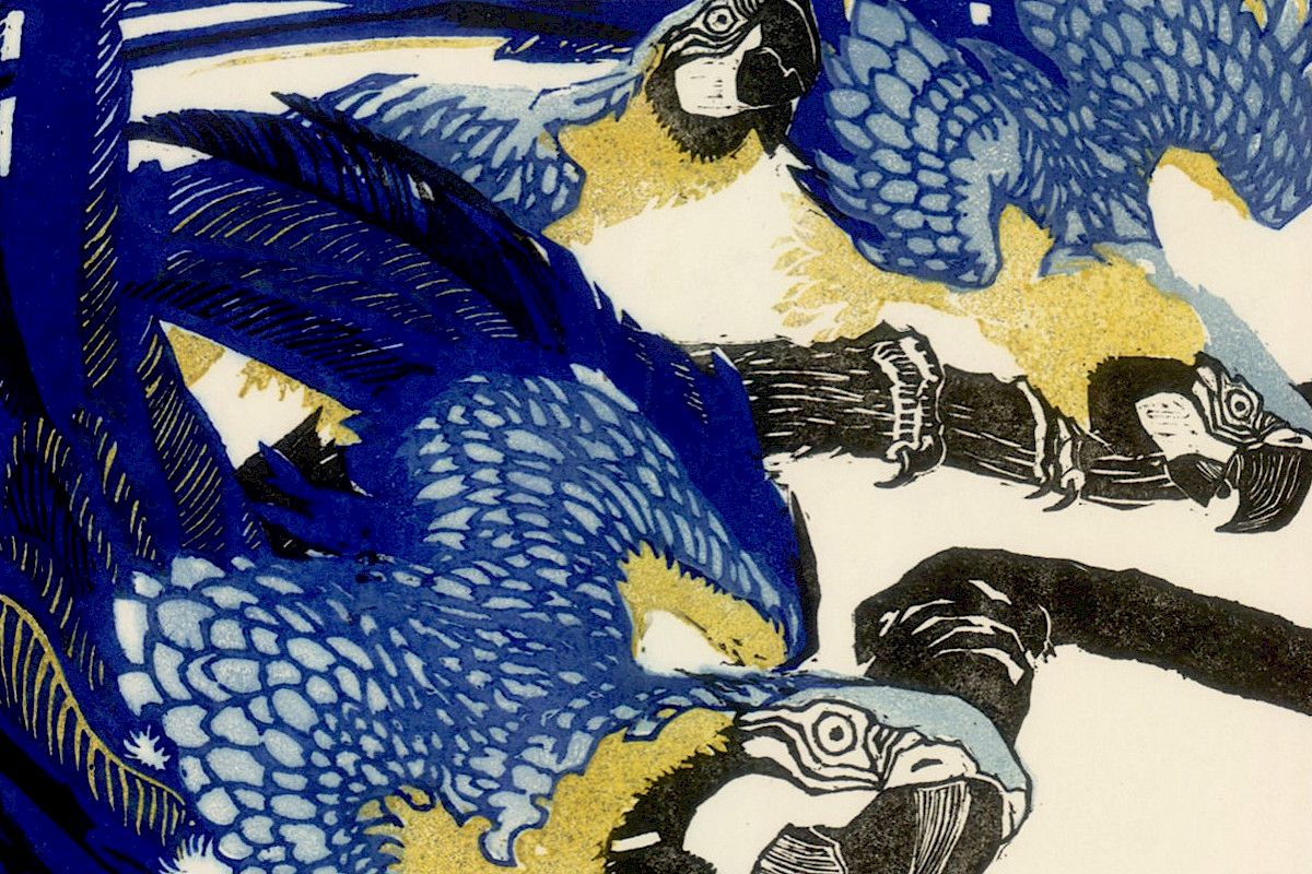 Ludwig Heinrich Jungnickel | Three Blue Macaws, 1909 | The Albertina Museum, Vienna