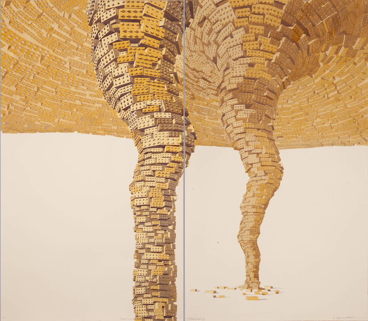 Los Carpinteros: Tornado Amarillo Doble (Díptico), 2011