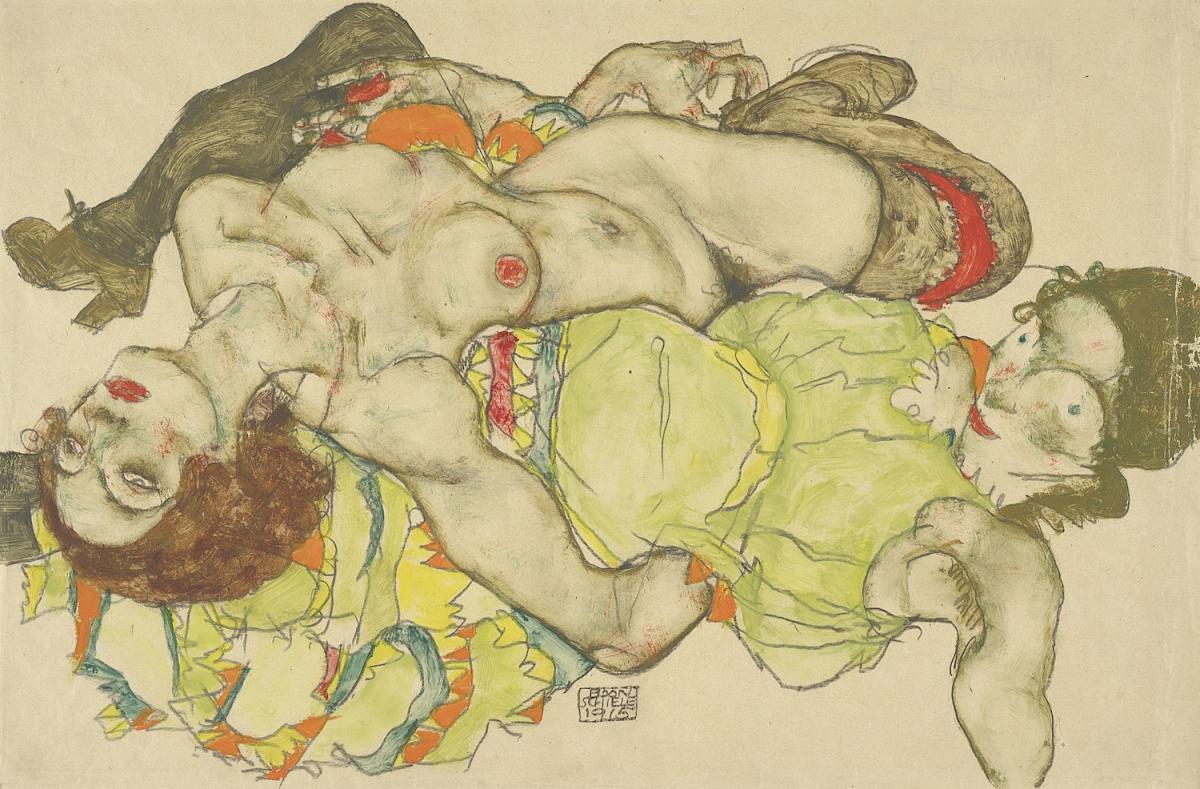 Egon Schiele: Weibliches Liebespaar, 1915