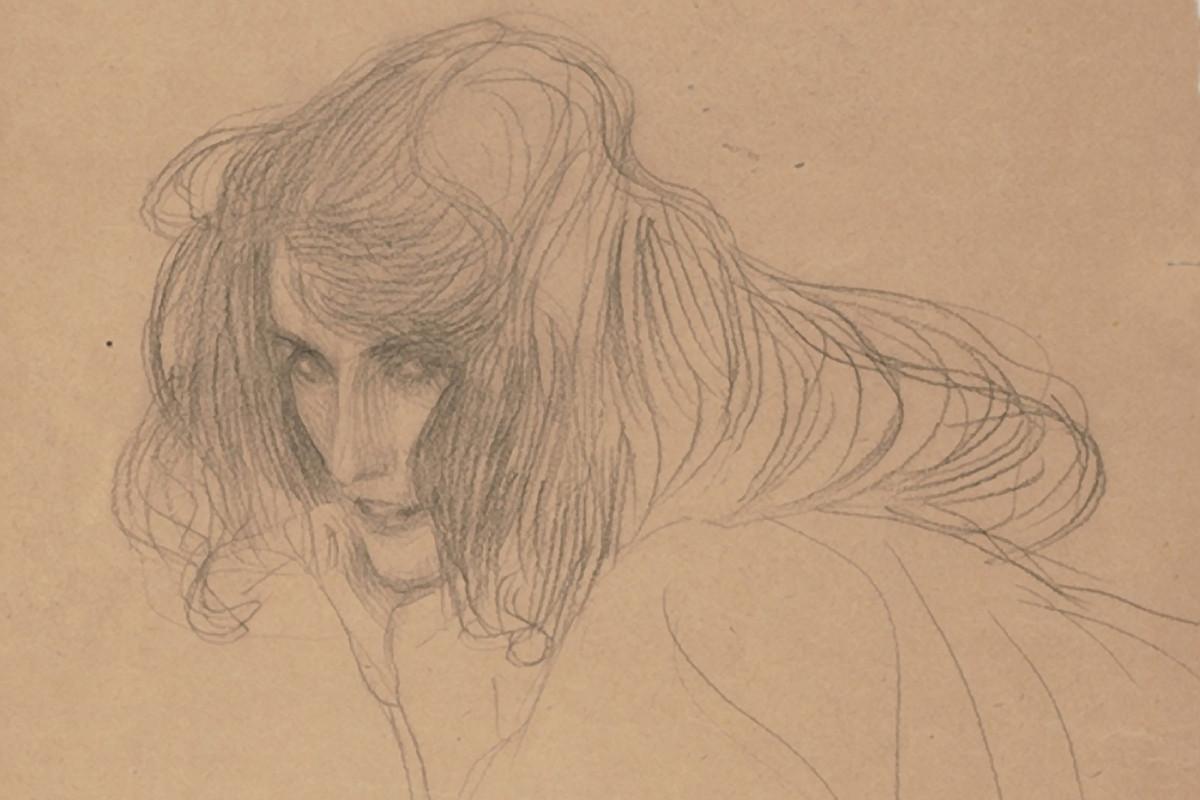 Gustav Klimt | Portrait of a Woman (Study for "Lasciviousness", Beethoven Frieze, Secession, Vienna), 1901 | The Albertina Museum, Vienna
