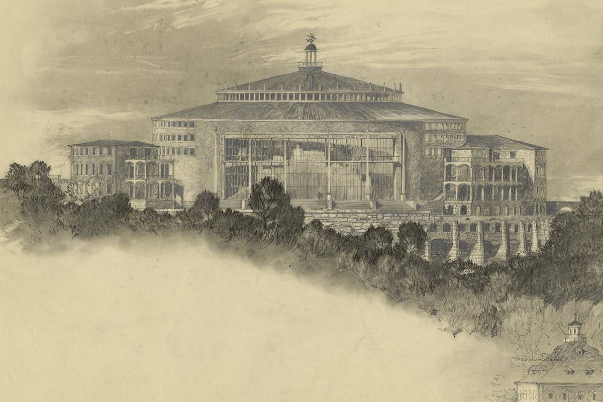 Clemens Holzmeister | Project for a Music Olympia Hall on the Mönchsberg in Salzburg, 1950 | The Albertina Museum, Vienna