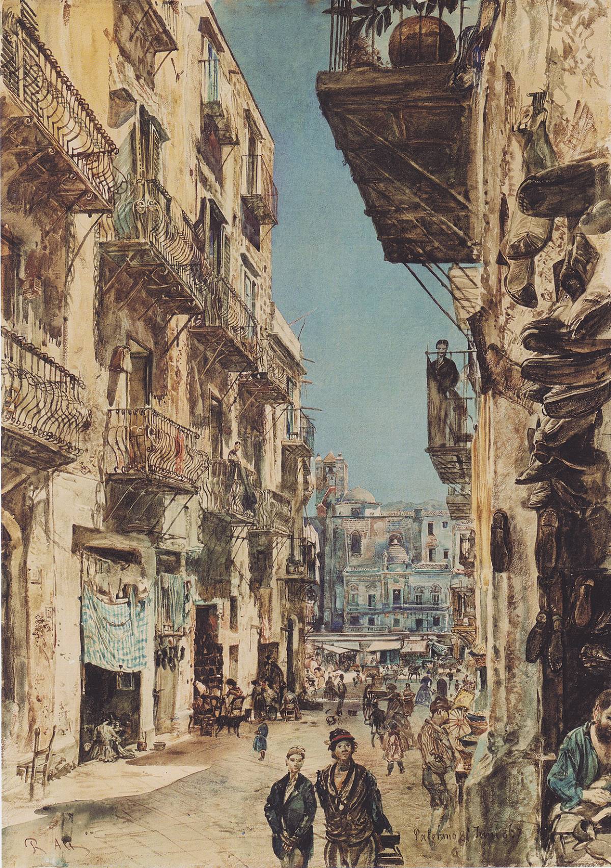 Rudolf von Alt: Street in Palermo, 1867