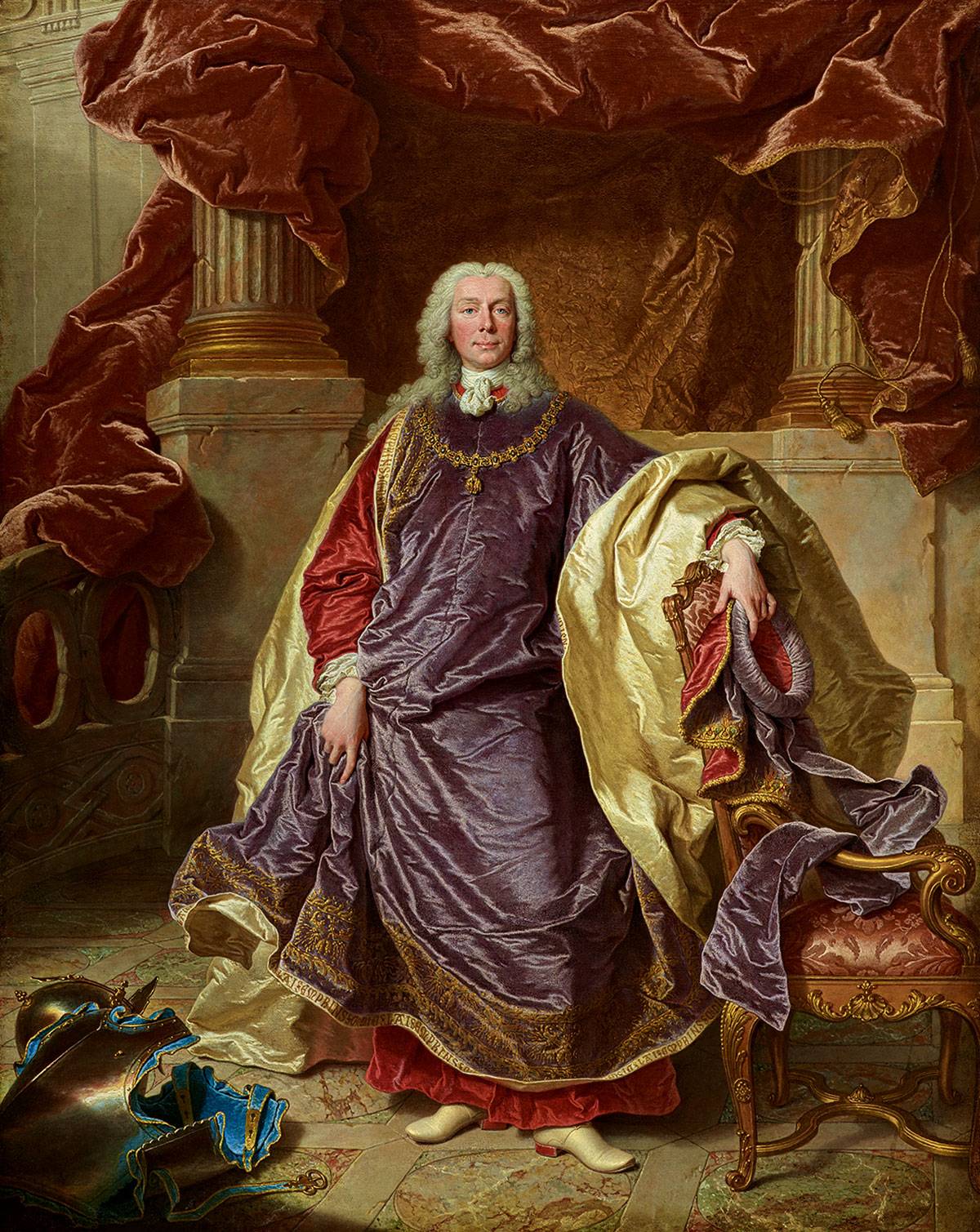 Hyacinthe Rigaud: Portrait of Prince Joseph Wenzel I von Liechtenstein in the Full Regalia of the Order of the Golden Fleece (1696–1772), 1740